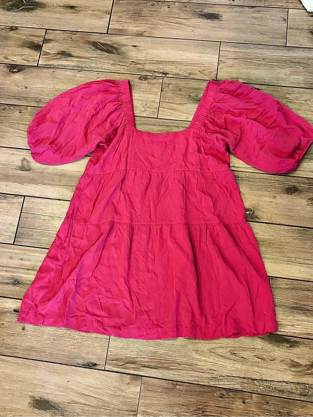 Shinestar Puff Sleeve Blouse in Pink Size Large Like New